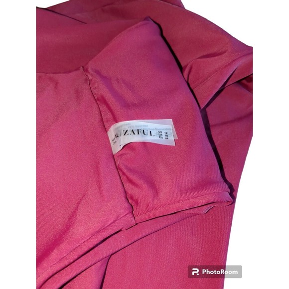 Zaful Swim Bikini Bottom Womens Sz 12 Burgandy High Waist Stretch Tummy Control - Picture 5 of 5